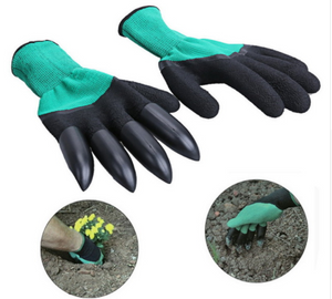 Garden Gloves with built-in "claws" for digging, planting and raking soil.