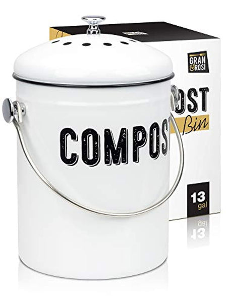  EPICA Countertop Compost Bin Kitchen, 1.3 Gallon, Odorless Composting  Bin with Carbon Filters, Indoor Compost Bin with Lid
