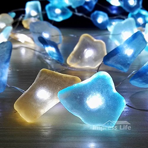String Lights, Sea Glass Festive Beach Themed 10 ft 40 LEDs