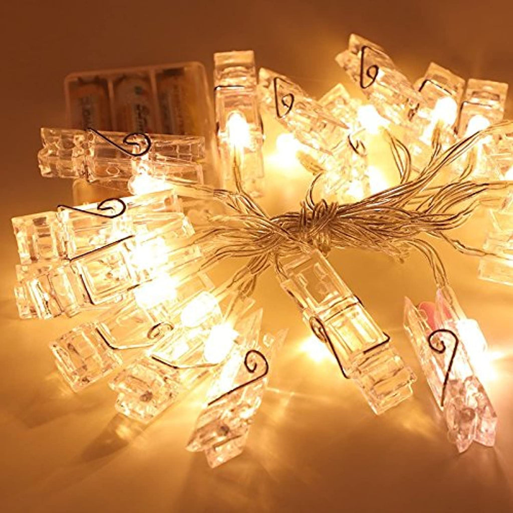 Photo Clip String Lights Home Decor Indoor/Outdoor, Battery Powered String Lights