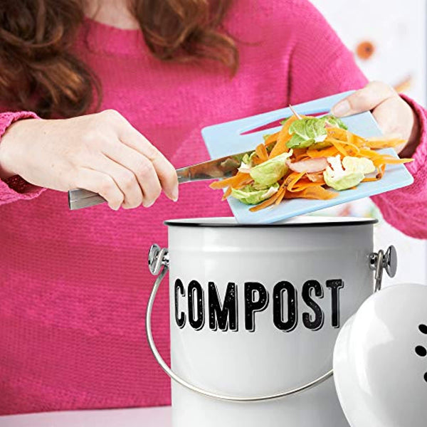 Compost Bin For Kitchen Countertop Countertop Compost Bin With Lid For  Kitchen Rust Proof Composter Indoor Non-Smell Filters - AliExpress