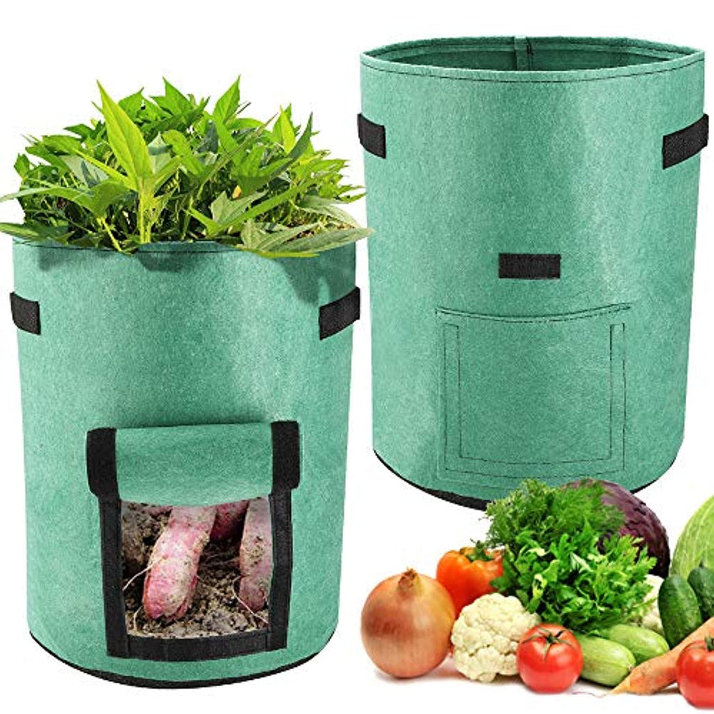 Now 25% OFF! Potato, Carrot, root vegetable Planter Bags, Fabric Pots with Handles and Flap, for Vegetables, Tomatoes, Carrots, Onions also (7 Gallon - 3 Pack)
