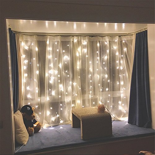 absorberende Gammel mand anden Twinkle Star 300 LED Window Curtain String Lights, Warm White