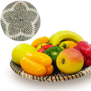 Rattan Woven Fruit Basket (D 13.75", Red Star)