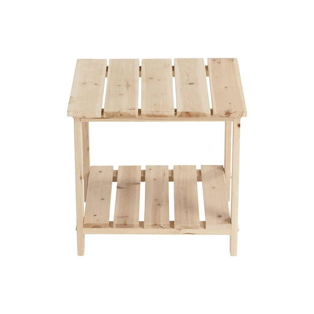 Unfinished Fir Wood 2-Tier End/Side Table