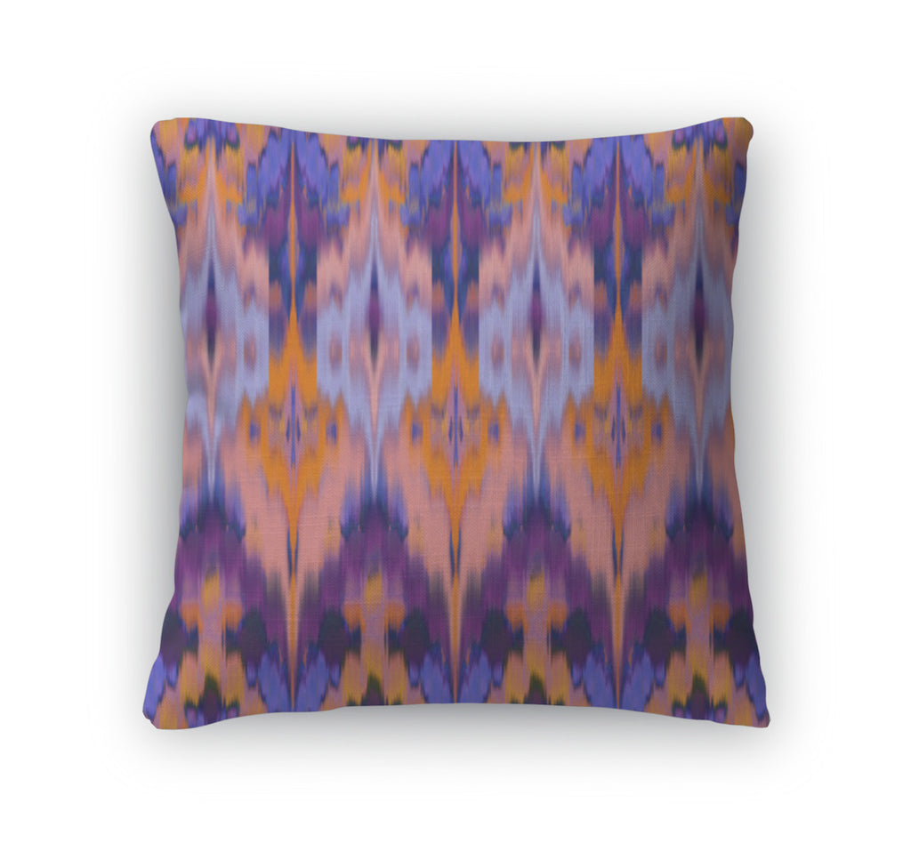 Throw Pillow, Abstract Ethnic Ikat Pattern