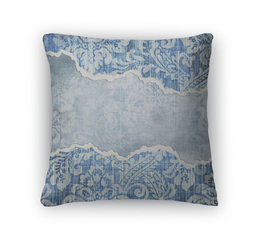 Throw Pillow, Torn Denim With Place For Text