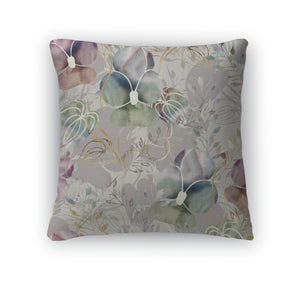 Throw Pillow, Viola Flower Pattern