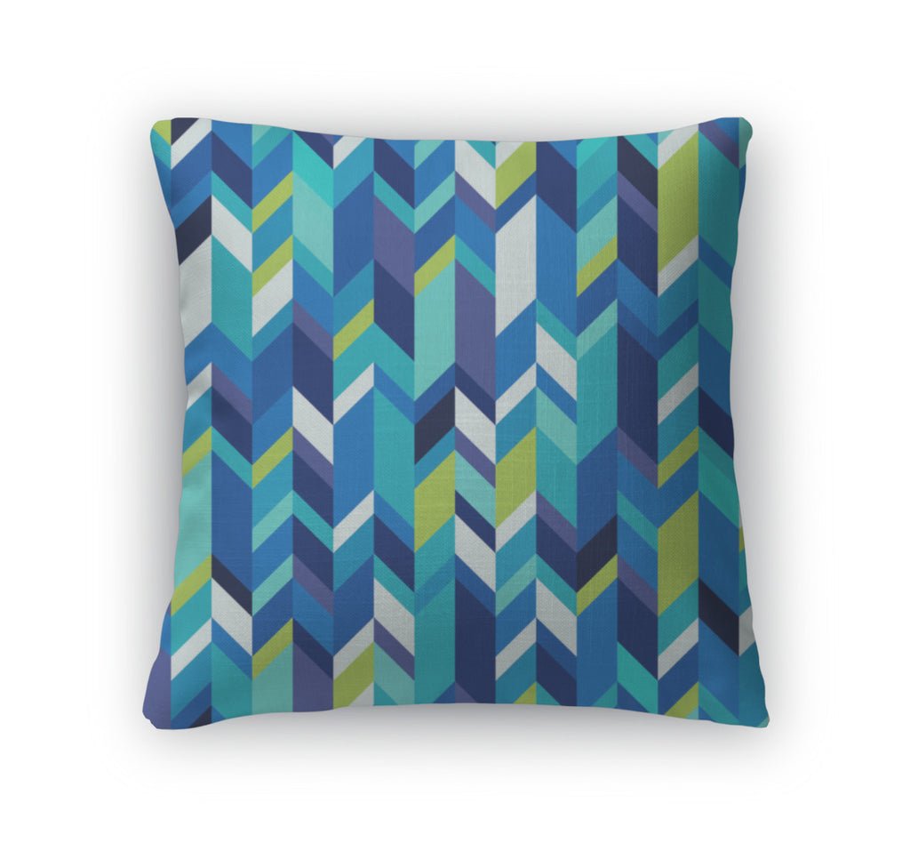 Throw Pillow, Geometric Pattern With Zigzags