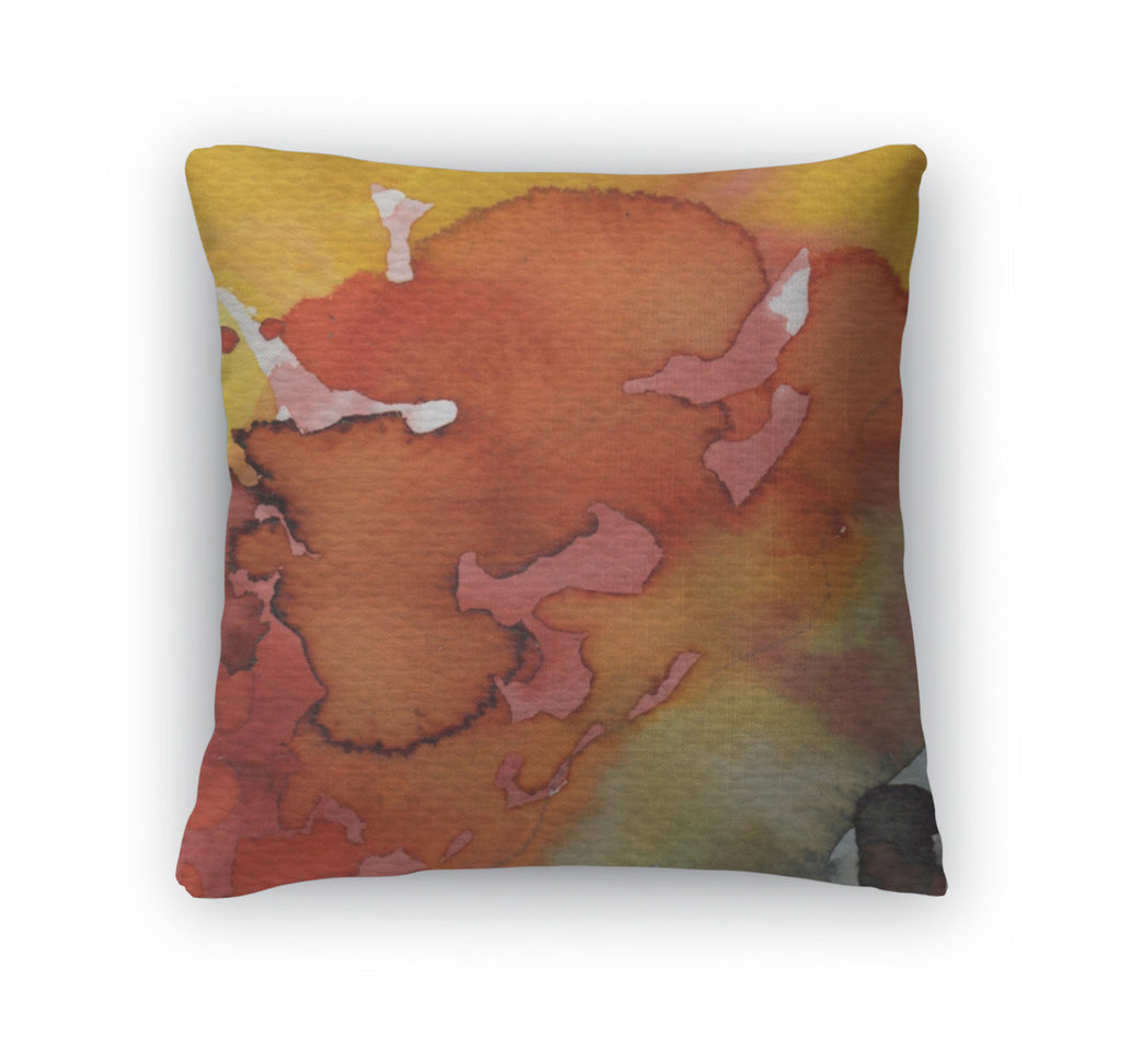 Throw Pillow, Red Watercolor