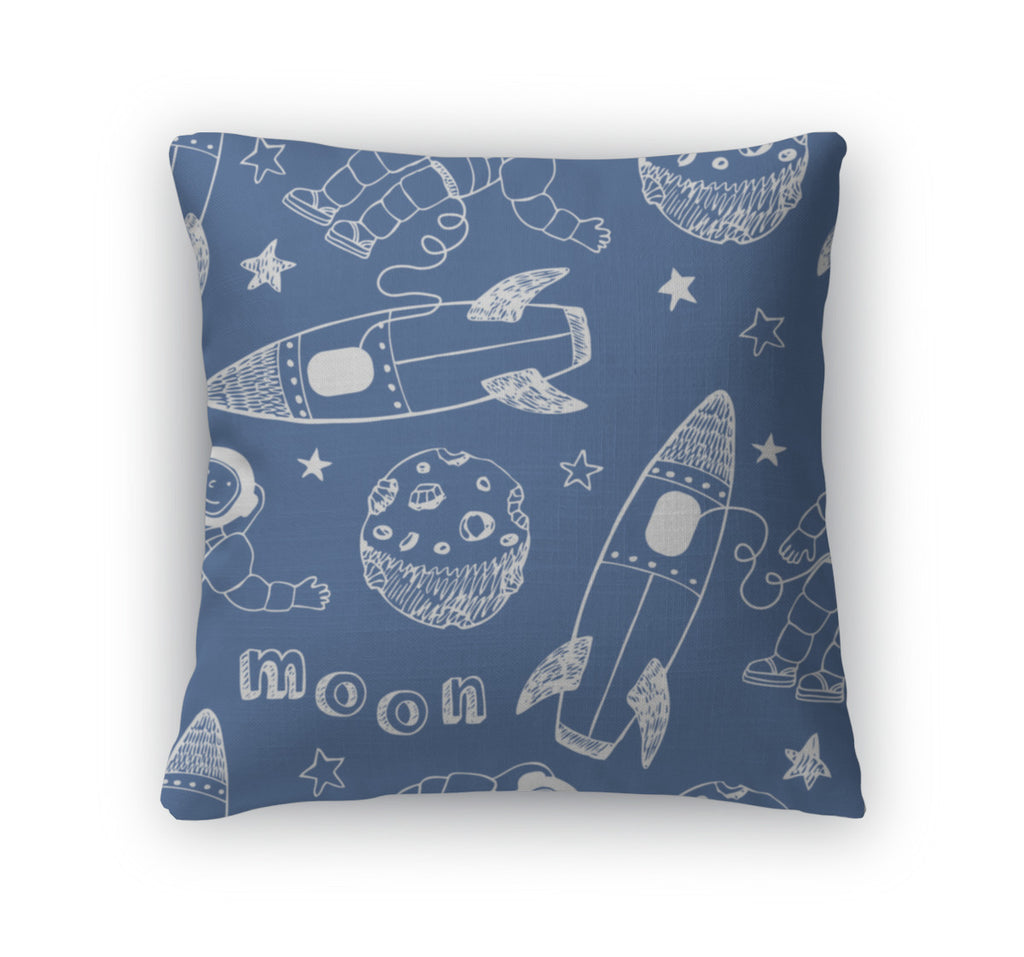 Throw Pillow, Rockets Pattern