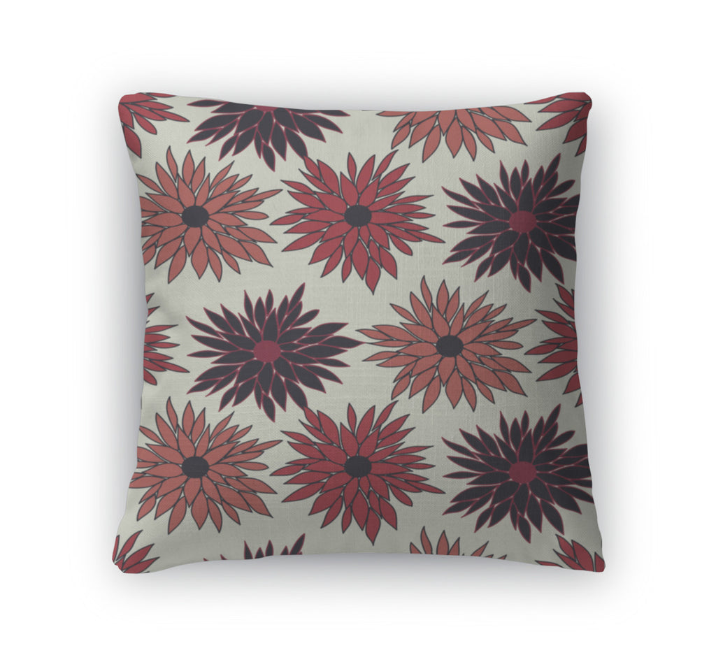 Throw Pillow, Floral Pattern With Chrysanthemum