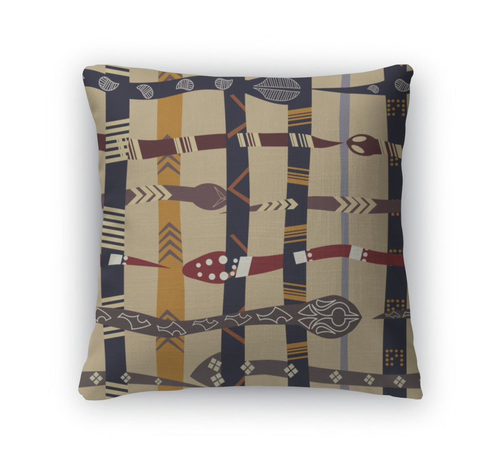 Throw Pillow, Pattern With Snakes