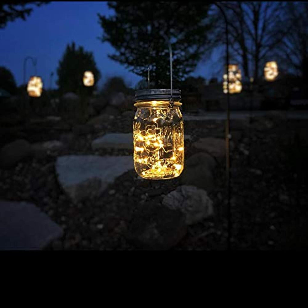 Mason Jar Solar Lantern Lights, 8 Pack 30 LED Bulbs Fairy Star Firefly Solar Lids Jar Lights,8 Hangers Included(No Jars)