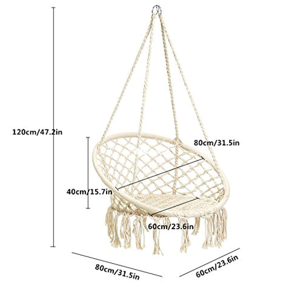 Macrame Hammock Chair for Indoor or Outdoor