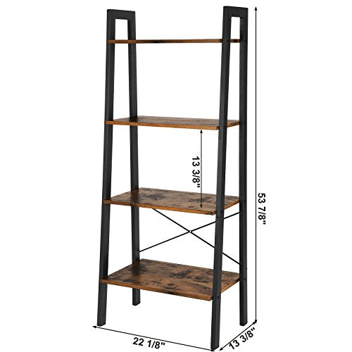 Ladder Shelf Vintage Industrial Look 4-Tier