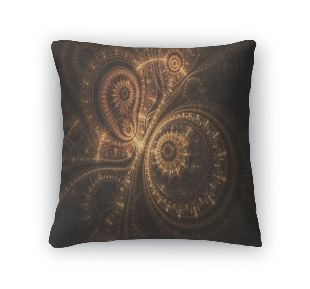 Throw Pillow, Abstract Of Steampunk Watch Digital Fractal Artwork