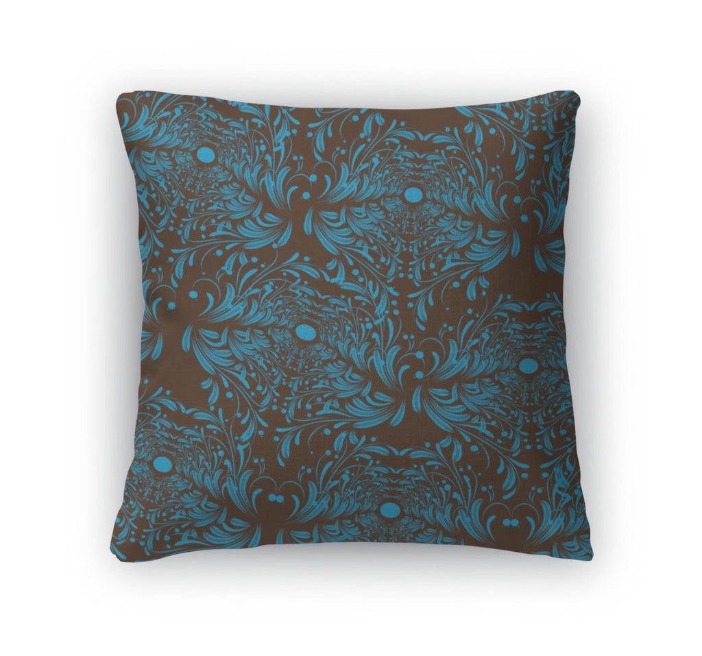 Throw Pillow, Blue And Brown Pattern