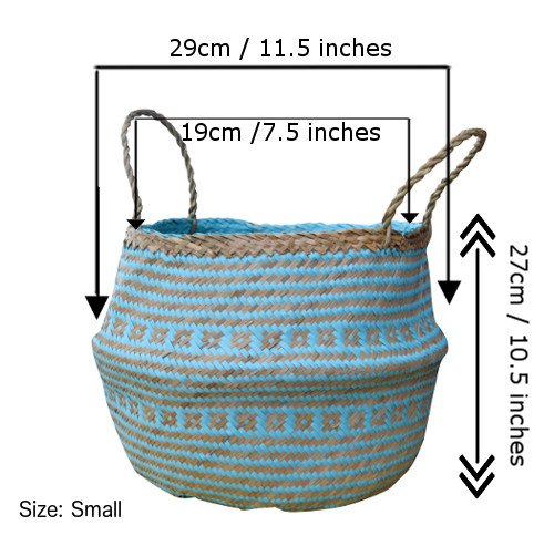 Natural and Plush Woven Seagrass Basket 3 Sizes