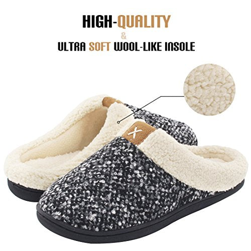 Women's Cozy Memory Foam Slippers Fuzzy Wool-Like Plush Fleece Lined