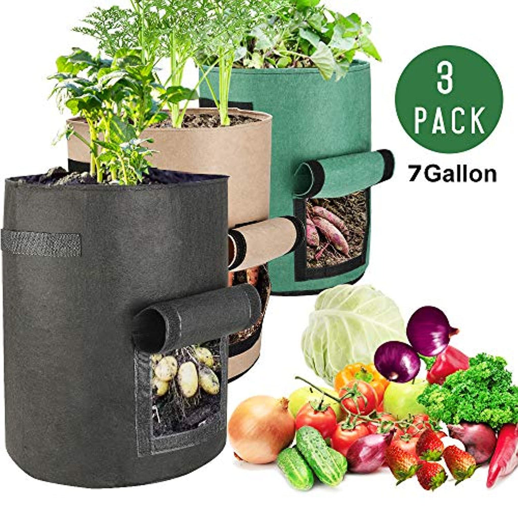 4pcs Potato Grow Bags, Potato Planters With Flap And Handles, Vegetables  Garden Planting Bags For Onion, Fruits, Tomato, Carrot (7 Gallon)