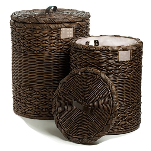 Round Wicker Basket with Lid