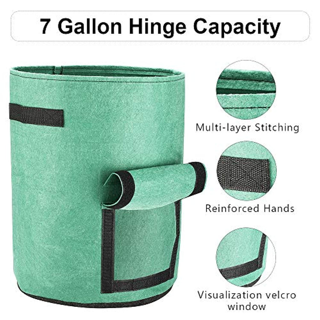 Now 25% OFF! Potato, Carrot, root vegetable Planter Bags, Fabric Pots with Handles and Flap, for Vegetables, Tomatoes, Carrots, Onions also (7 Gallon - 3 Pack)