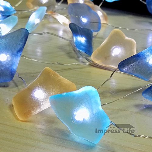 String Lights, Sea Glass Festive Beach Themed 10 ft 40 LEDs