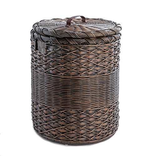 Round Wicker Basket with Lid