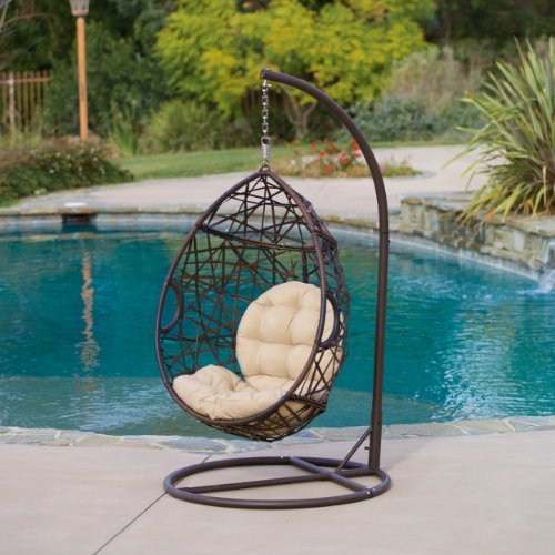 Outdoor Brown Wicker Hanging Chair