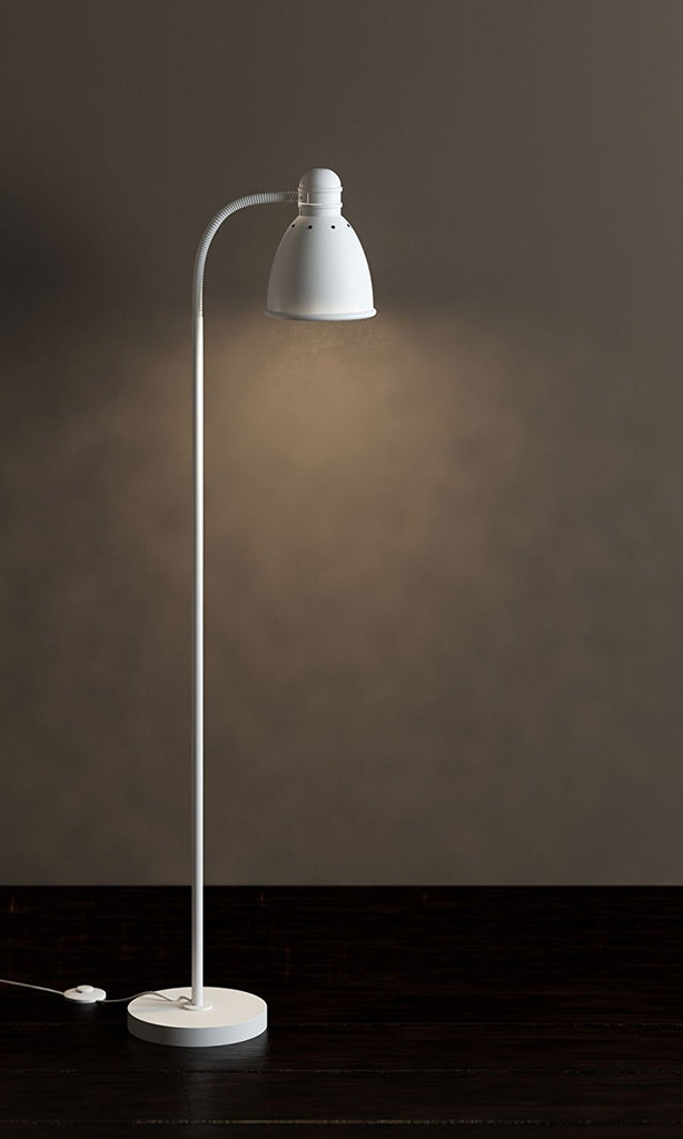 Adjustable Floor Lamp with Foot Control On Off Switch White
