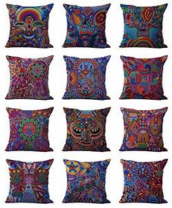 Set of 10 cushion covers Mexican folk art print decoration home interior