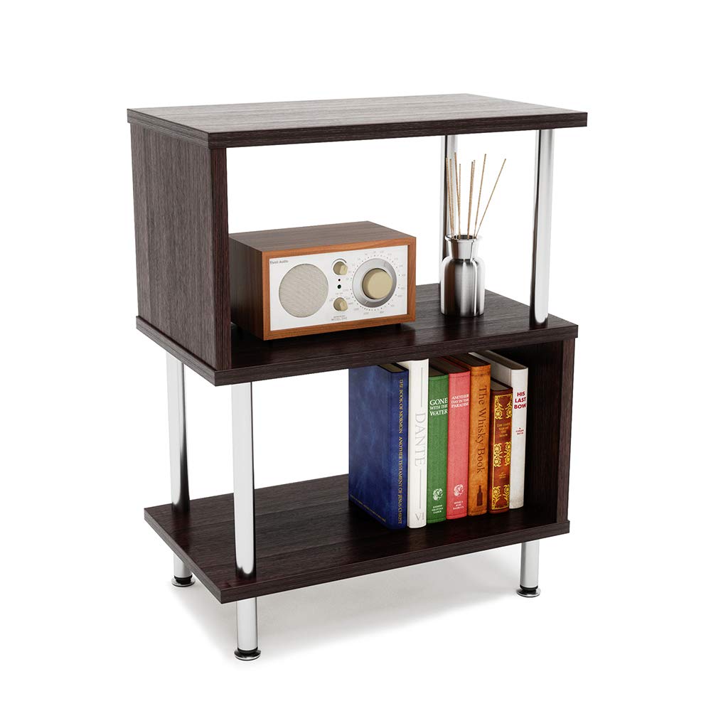 Side Table 3 Tier S-Shaped, Small Nightstand
