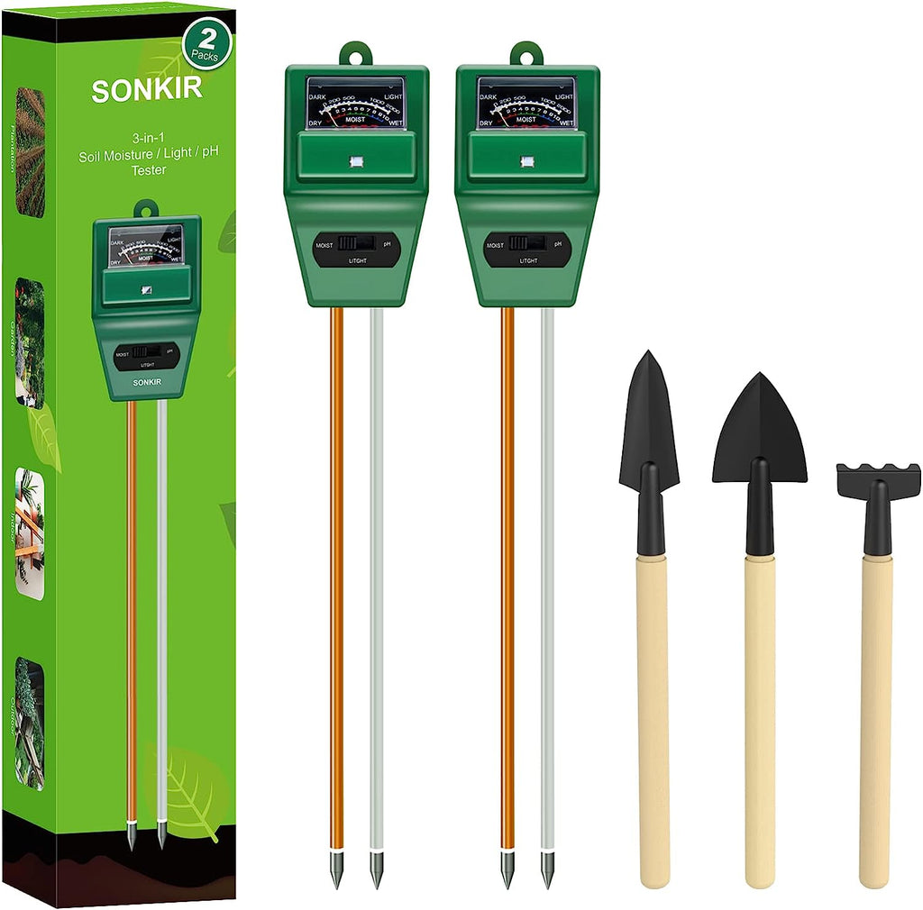 3-in-1 Soil Tester, Plant Moisture, Light & PH Tester