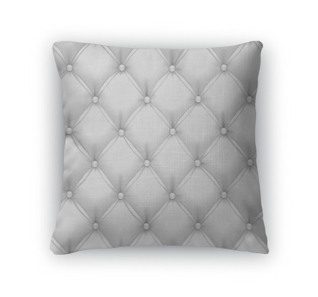 Throw Pillow, White Upholstery Leather Pattern