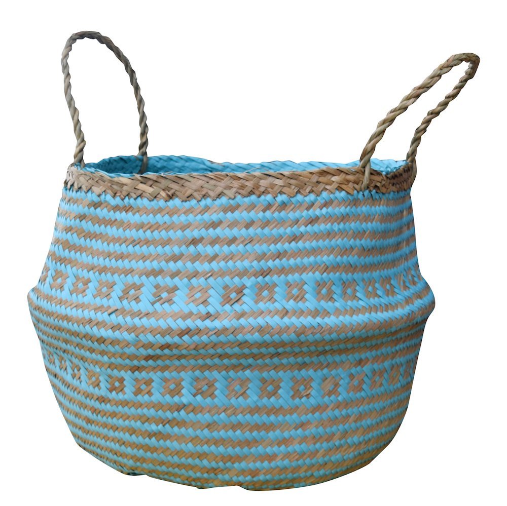 Natural and Plush Woven Seagrass Basket 3 Sizes
