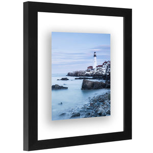 Floating Frame - Modern Picture Frame Designed to Display a Floating Photograph, Black