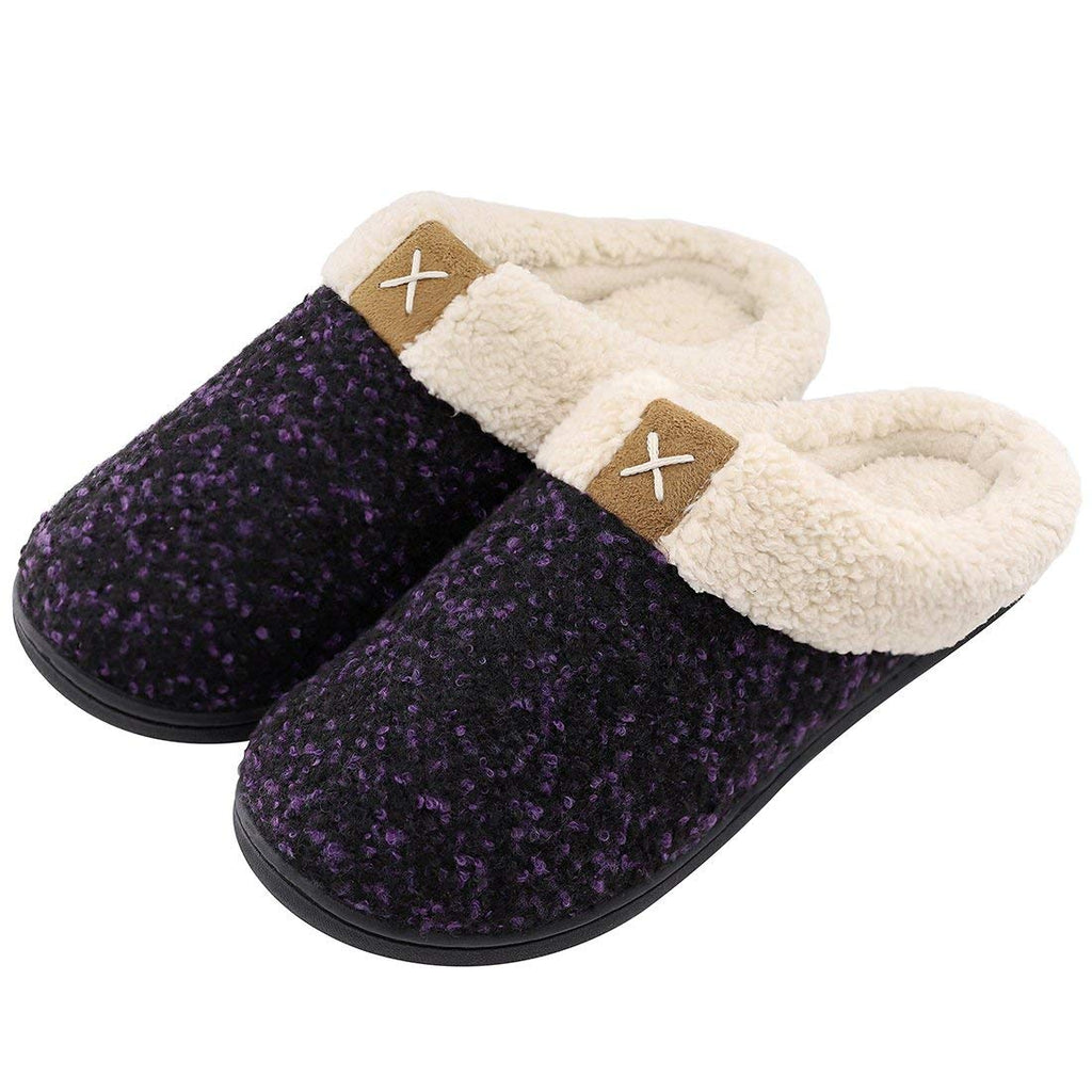 Women's Cozy Memory Foam Slippers Fuzzy Wool-Like Plush Fleece Lined