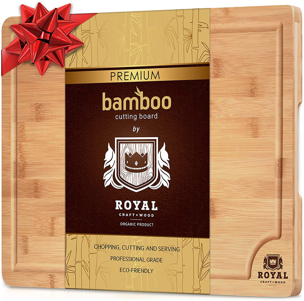 Organic Bamboo Cutting Board with Juice Groove - Best Kitchen Chopping  Board for Meat (Butcher Block) Cheese and Vegetables | Anti Microbial Heavy