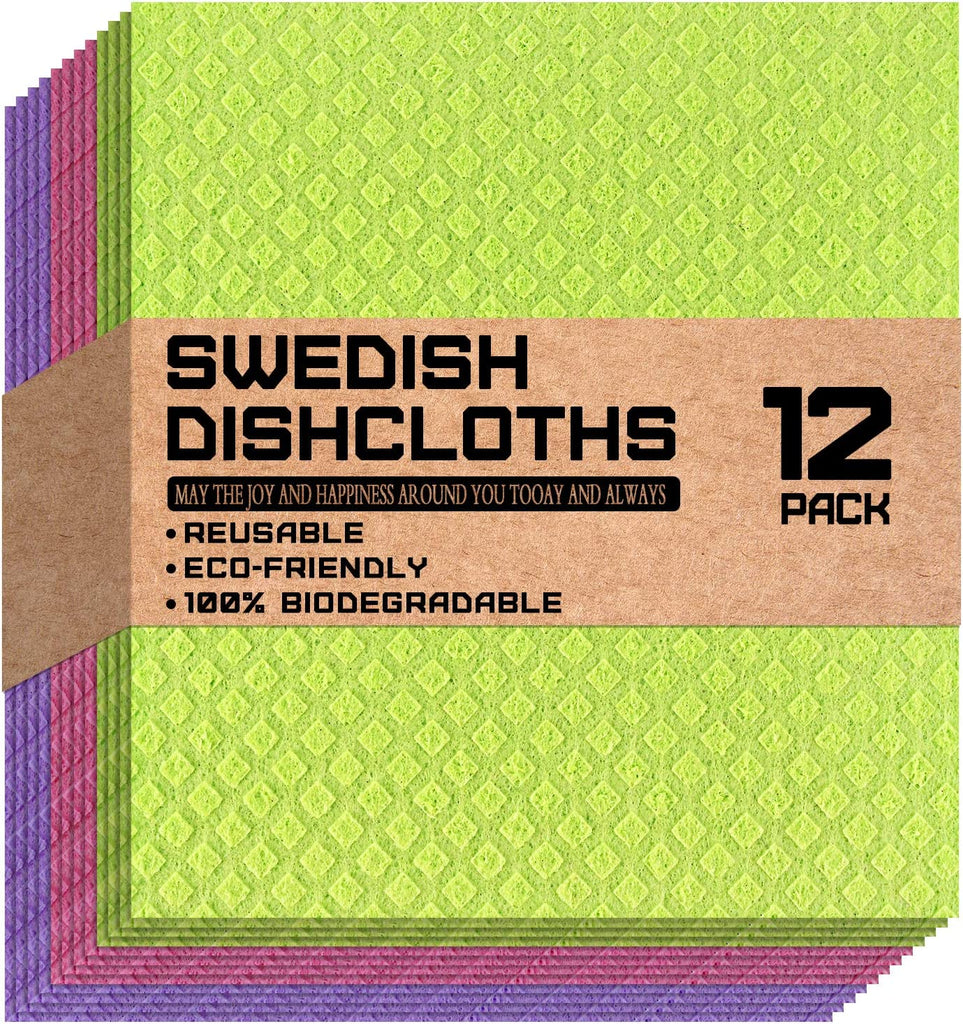 Eco Sponge Cloths Swedish Dishcloth Compostable Cleaning Cloth 2 Pack