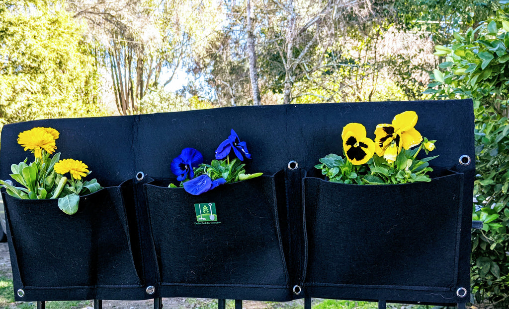 Delectable Garden Cloth 6 Pocket Saddlebag Hanging Vertical Garden Fence Bag Planter  Hangs down both sides of your fence!