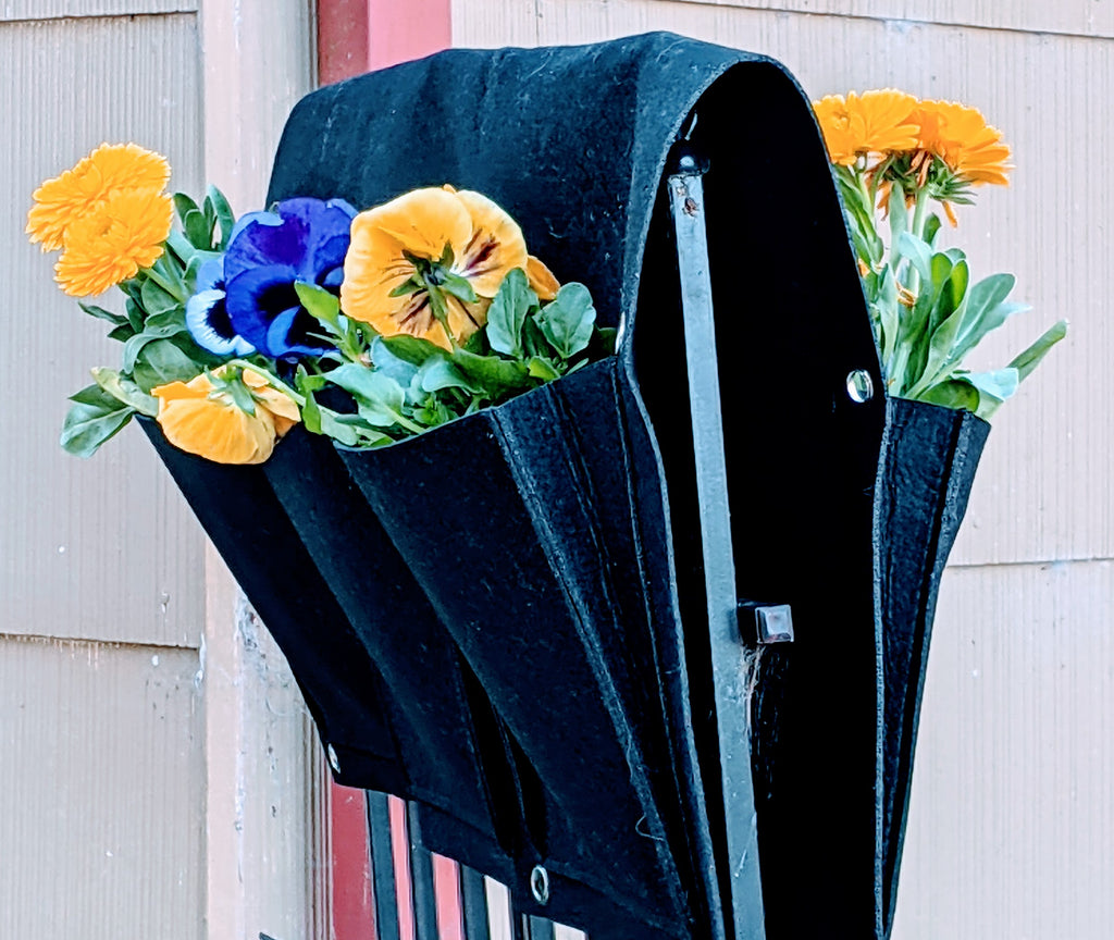 Delectable Garden Cloth 6 Pocket Saddlebag Hanging Vertical Garden Fence Bag Planter  Hangs down both sides of your fence!