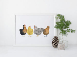 Watercolor Chicken Print